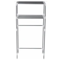 Rack Estante Organizador Para Lavadora Baño Mueble 2 Repisas - Gris - Ver 3
