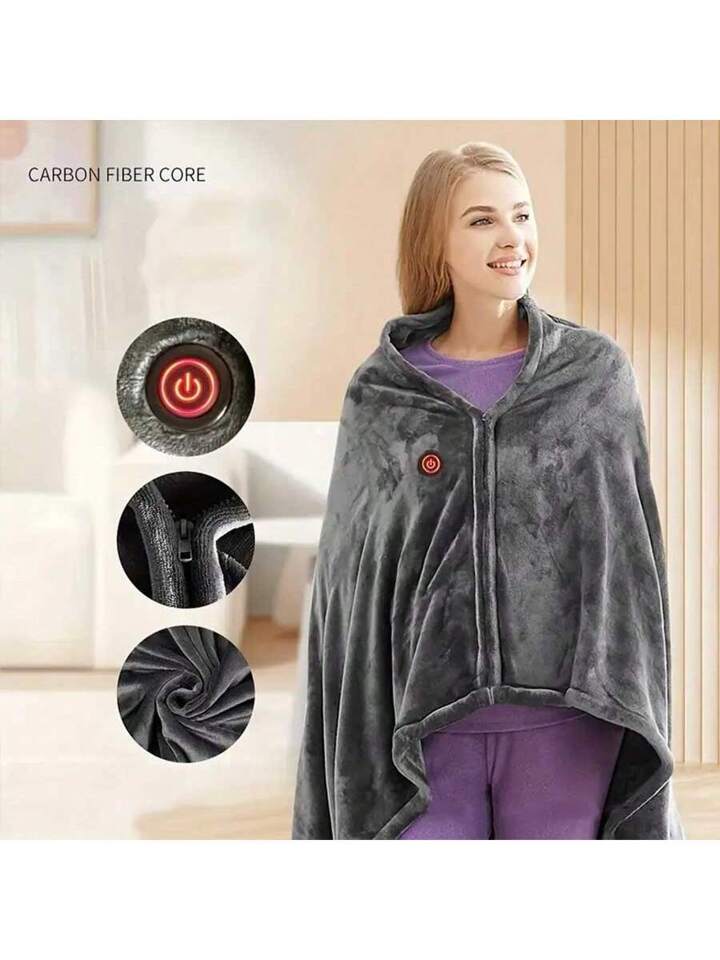 1pc Self-powered Electric Heating Shawl Blanket, Powered By A Mobile Power  Bank, For Winter Warmth | SHEIN UK