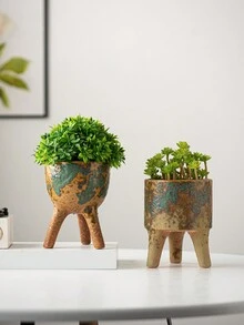 1入組陶瓷花盆,現代極簡風格,寬口帶粒狀紋理,適用於家居、辦公室、桌面和客廳裝飾