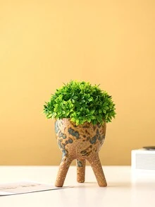 1入組陶瓷花盆,現代極簡風格,寬口帶粒狀紋理,適用於家居、辦公室、桌面和客廳裝飾