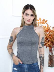 Women Tank Tops & Camis - 灰色 - 查看 5