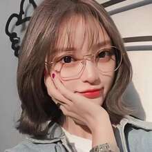 Gọng kính tròn/lục giác siêu nhẹ Unisex dành cho khuôn mặt to có tròng kính chống bức xạ - Bạc - Xem 5