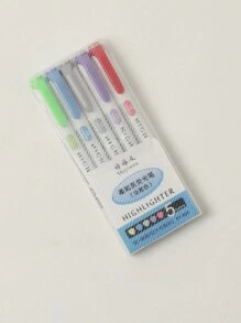 5入組學生文具筆記本荧光笔,多色可選 - 彩色 - 查看 1