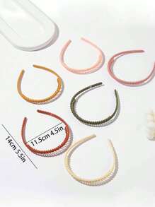 6pcs Children's Fresh & Simple Frosted Hairbands, Suitable For Daily Use - Multicolor - View 4