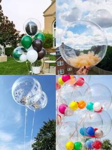 15pcs 20 Inch Transparent Bubble Bobo Balloons, Large Transparent Bubble Balloon For Wedding Birthday Party Decoration,Christmas