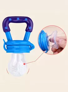 1pc Blue Infant & Toddler Food-grade Silicone Fruit & Vegetable Supplementary Feeding Mesh Bag, Perfect For Chewing, Grinding Teeth And Daily Feeding