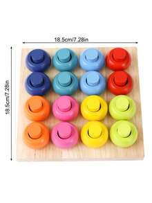 蒙特梭利早教兒童顏色和分類板,由一個操作板、16個木製圓盤和16個圓柱組成,幫助嬰兒識別顏色,完成配對,了解數量和數字之間的關係 - 彩色 - 查看 7