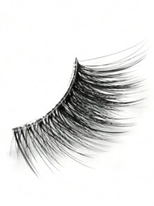 5 對自然蓬鬆細長假睫毛,10 毫米,適合日常貓眼效果 - 黑色 - 查看 3