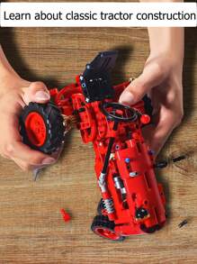 1入組302塊經典拖拉機模型積木工程車教育玩具 - 紅色 - 查看 8