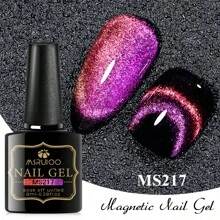 7件套 9D猫眼凝胶指甲油 变色龙磁性凝胶 8毫升 星系闪粉 银河效果 可卸UV LED带磁铁棒凝胶指甲油套装 - 彩色 - 查看 3