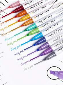 4 支珊瑚橙閃光熒光筆,帶禮品盒 - 非常適合課堂,彩色記號筆 - 珊瑚橙 - 查看 5