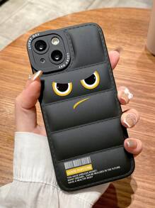 有趣的單眼兔卡通羽絨服 TPU 塗裝手機殼，適用於蘋果 iPhone 與小米紅米 - 彩色 - 查看 3