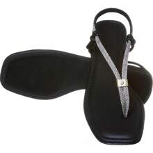 Women Flat Sandals - 黑色 - 查看 4