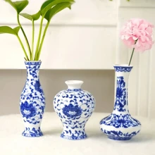 1/3/5pcs Chinese Style Blue And White Porcelain Vase, Handmade Craft, Ideal For Living Room, Bedroom, Dining Room, Study Decoration, Coffee Shop Display, Perfect Gift For Festivals Such As Spring Festival, Valentine's Day, Mother's Day Home Decor Room Decor Flower Vase Glass Vase