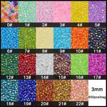 約 3200 顆 3 毫米彩色玻璃籽珠,適合 Diy 手工串珠首飾製作,適合手鍊、項鍊、髮夾、十字繡、配飾 - 3mm 約3200pcs - 查看 2