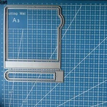 1 Pieza Conjunto De Troqueles De Corte De Metal Para Costura Con Tapa En Cascada Cuadrada, Herramienta De Artesanía De Grabado Para Decoración De Álbumes, Manualidades De Scrapbooking Y Fabricación De Tarjetas Diy - Plateado - Ver 3