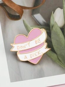 1入組心形別針DIY金屬質感胸章服裝裝飾用品配件適用於後背包,帽子,假日派對禮品,女孩們配件 - 粉色 - 查看 5