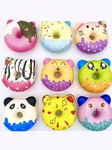 1入隨機風格慢回彈卡通甜甜圈形減壓玩具,適用於青少年 - 彩色 - 查看 3