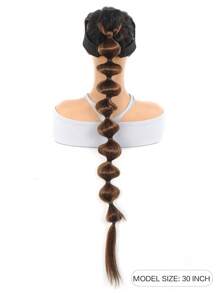 Synthetic Lantern Braids Ponytail Extension Black Color Matural Hair Drawstring Ponytail With Elastic Rubber Band For Women With Blonde Hair