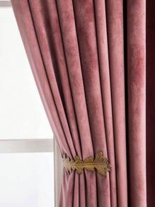 Velvet Warm Polyester Curtains, One Piece - Red Violet - View 10