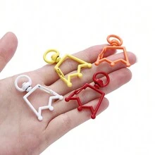 5pcs/pack Enamel Crown Keychain Diy Handmade Jewelry Pendant Accessory - one-size - View 3