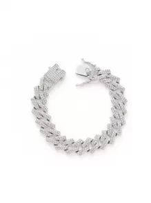 1條男士合金15mm項鍊-歐美風格雙排全鑲鑽棒型吊墜項鍊 - 金色 - 查看 11