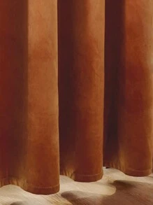 1pc Orange Velvet Curtain, Suitable For Home Living Room Bedroom Decoration - Orange - View 4