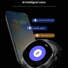 新款智能手錶,帶通話功能,1.53英寸360*360高清圓形全觸摸屏,適用於ios和android智能手機,具有心率監測、血壓監測、睡眠監測、體溫檢測、天氣、海拔、計步、防水等功能電池壽命 - 黑色鋼錶帶 - 查看 8