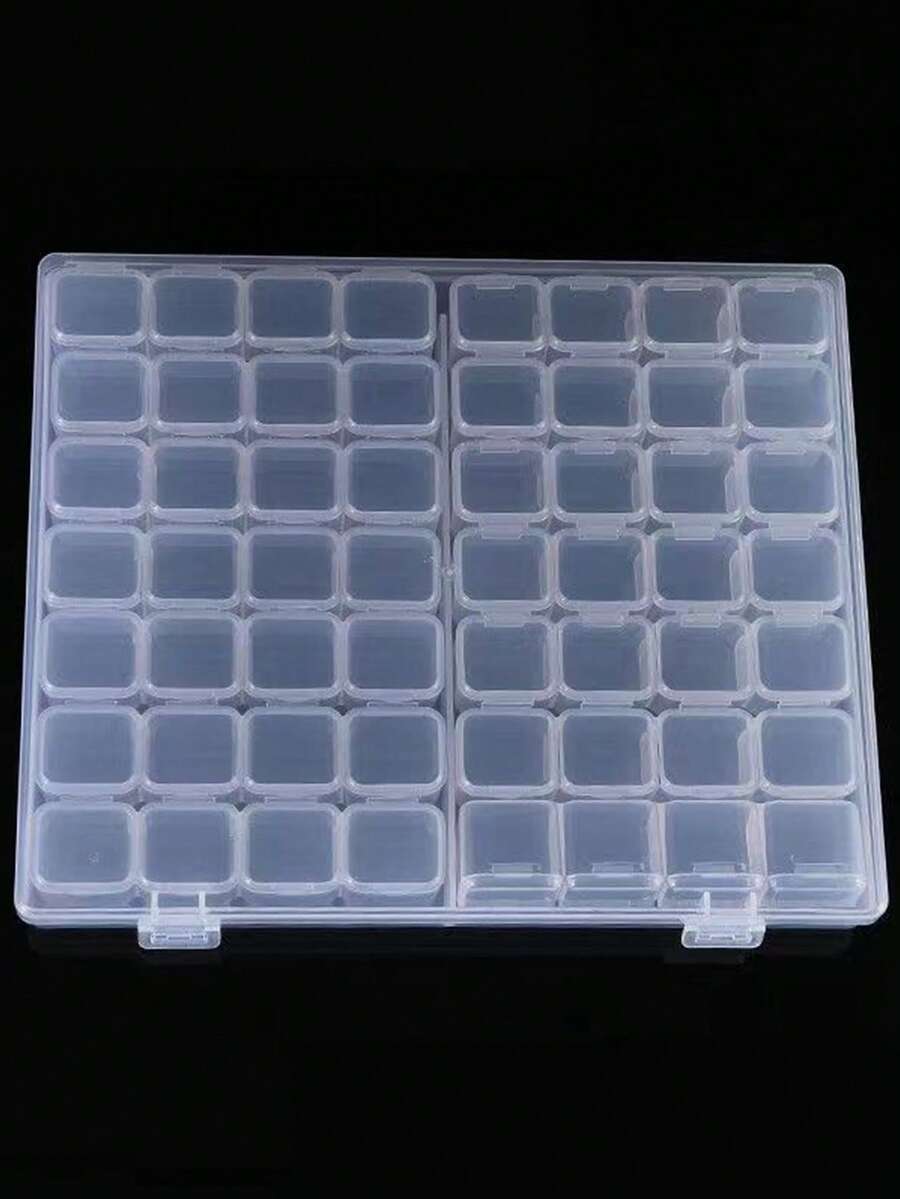 1set (56 Grids) Jewelry Storage Box Organizer - White - View 1