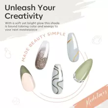 Modelones 6 Colors Poly Nail Gel Set, 2023 Summer Sunny Poly Nail Extension Gel Colors Tubes Kit Glitter Pastel Nude Coral Green Light Blue Neutral Collection All Seasons Professional Manicure Salon At Home - 彩色 - 查看 6