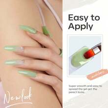 Modelones 6 Colors Poly Nail Gel Set, 2023 Summer Sunny Poly Nail Extension Gel Colors Tubes Kit Glitter Pastel Nude Coral Green Light Blue Neutral Collection All Seasons Professional Manicure Salon At Home - 彩色 - 查看 4