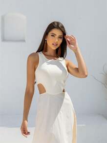 Women Dresses - Màu be - Xem 3