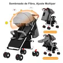 Foldable Baby Cane Stroller Reclining Stroller - 灰色 - 查看 4