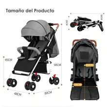 Foldable Baby Cane Stroller Reclining Stroller - 灰色 - 查看 2