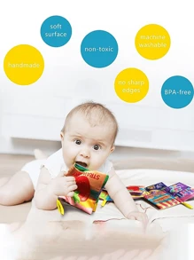 1套多色柔軟布質嬰兒書本玩具,節慶禮品填裝物 - 彩色 - 查看 6