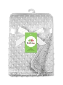 1 件超柔软新生儿圆点毯、襁褓毯、婴儿车罩、空调毯，适合婴儿男孩和女孩，四季皆宜 - 灰色 - 查看 1