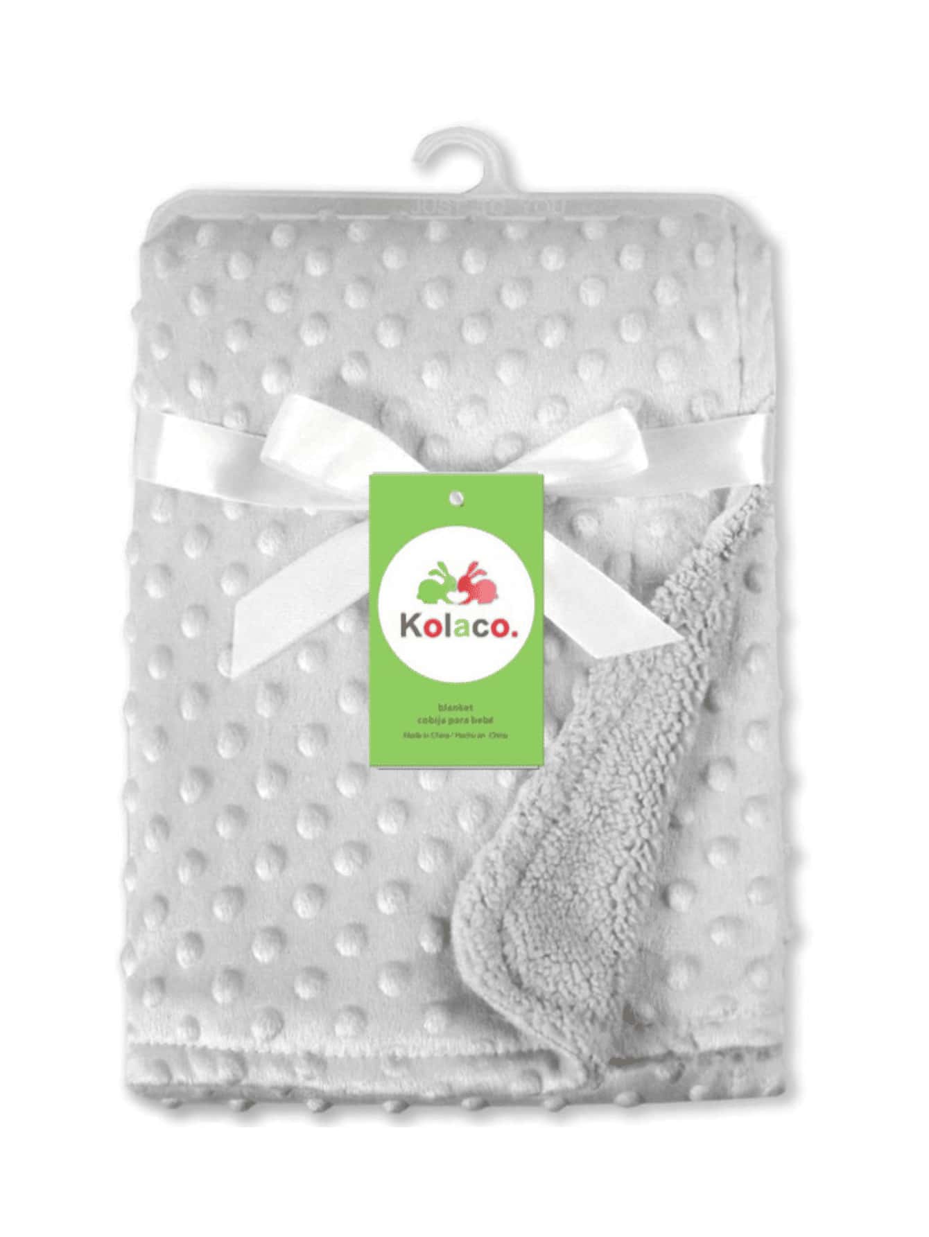 1 件超柔软新生儿圆点毯、襁褓毯、婴儿车罩、空调毯，适合婴儿男孩和女孩，四季皆宜 - 灰色 - 查看 1