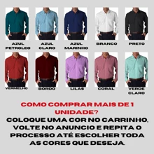 Blusa Social Microleve Manga Longa Passa Fácil Camisa Masculina Social Camiseta Masculina - Azul petróleo - Visão 5
