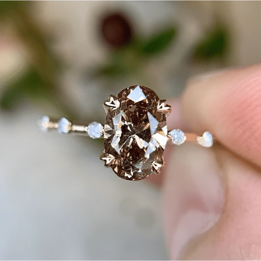 1pc Elegant Egg-Shaped Zirconia Inlaid Women's Ring For Daily Party ...