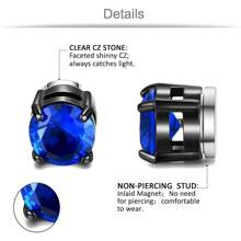 4 Từ tính Bông tai stud Cho nam giới Thép không gỉ Từ tính Hoa tai Nam Kẹp vào hoa tai Không xuyên Hoa tai Không giới tính CZ Từ tính Hoa tai Cho nam giới 6mm - Phối màu 4 đôi - Xem 6