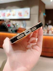 1個可愛的黑色卡通萬聖節南瓜,貓和幽靈圖案,電鍍全包圍防震手機殼,適用於 Iphone - 彩色 - 查看 4