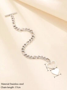 Aomogo Minimalist Fashionable Elegant Stainless Steel Heart Shaped Pendant, Perfect Gift For Girls Valentines,Mom,Mother,Mother's Day,Gift