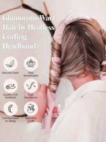 加长免加热卷发棒，适用于打造小巧浓密的波浪卷发，自然蓬松卷发造型，返校季、旅行度假必备，女士美发配件，卷发棒，卷发梳，卷发器，卷发产品，卷发器，卷发卷发器，卷发工具，卷发器，卷发器，卷发器，无需加热即可打造卷发造型 - 黑色 - 查看 10