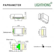Chip Smd Led De Paquete 0402/1005, Diodo Emisor De Luz Monocromo De Alta Luminosidad Para Indicadores - Azul - Ver 3