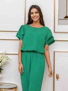 Women Two-piece Outfits - 綠色 - 查看 3