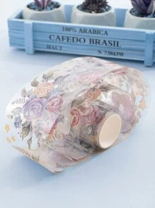 1pc Beautiful Blooming Flower Design Creative Combination Pet Decorative Washi Tape For Scrapbooking - Hot Pink - View 3