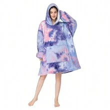 Vestido de dormir espesado con capucha para casa desgaste - Multicolor - Ver 5