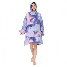 Vestido de dormir espesado con capucha para casa desgaste - Multicolor - Ver 6