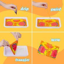 大理石彩繪藝術套件，適合6-12歲男女兒童，藝術工藝品套裝，最好的青少年彩繪耶誕節，生日和新年禮物，適合4-10歲兒童，大理石彩繪套件（顏色和細節隨機）。 - 彩色 - 查看 5