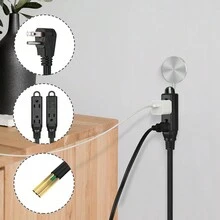 DEWENWILS 3 Outlet Extension Cord with Flat Plug, 3FT 16/3 Awg Grounded Power Cable for Indoor Use, SPT-3 Cord, White, ETL Listed, 2 Pack - 黑色 - 查看 8